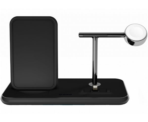 Supporto Ricarica Wireless Qi + Lightning Dock + Watch - Alluminio Nero