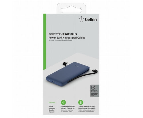 Powerbank 10K 23W Pd Usb-C In/Out E Lightning Out Cavi Inclusi - Blu