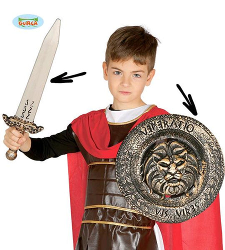 Spada E Scudo Bambino Romano Gladiatore
