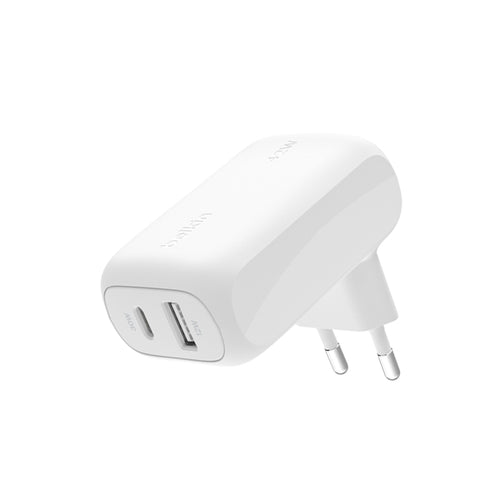 Caricabatteria Doppia Porta 30W Usb-C Pd Pps + 12W Usb-A - Bianco