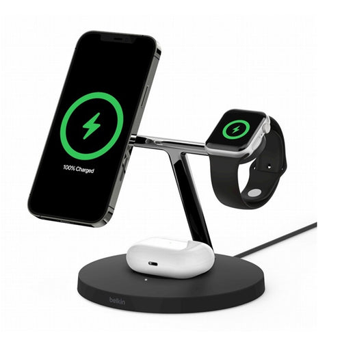 Pro 3-In-1 Wireless Charger With Magsafe 15W Black
