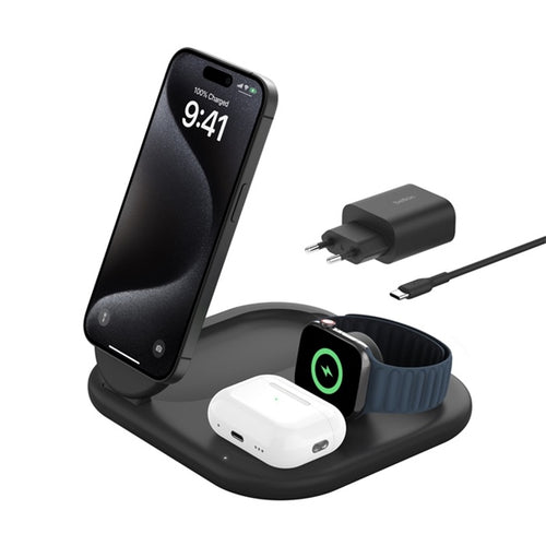 Supporto Di Ricarica Wireless 3In1 15W Qi2 - Nero