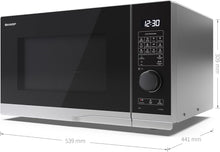 Carica l&#39;immagine nel visualizzatore di Gallery, Forno A Microonde Sharp Ycpg284Aes 28Lt  1000W  Controllo Digitale  Grill  11 Livelli Di Potenza  Black/Silver
