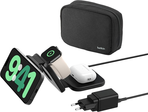 Boostcharge Pro 3In1 Folding Travel Wireless Charging Pad With Qi2Magnetic 15W