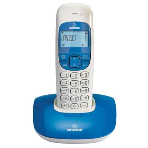 Brondi Nice (Bianco/Blu)  Telefono Cordless  Vivavoce  Eco Dect  Sveglia