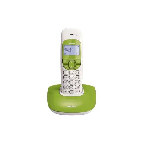 Brondi Nice (Bianco/Verde)  Telefono Cordless  Vivavoce  Eco Dect  Sveglia