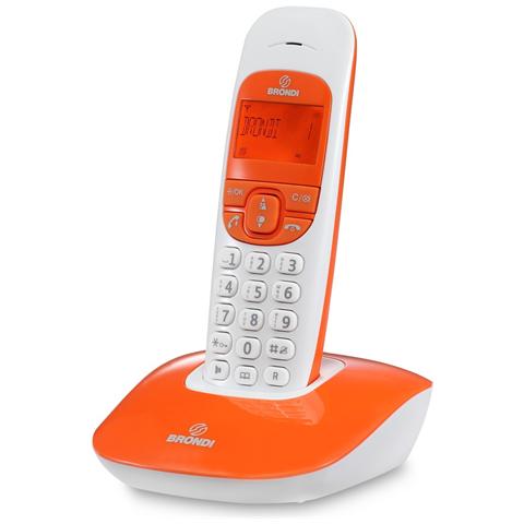 Brondi Nice (Bianco/Arancio)  Telefono Cordless  Vivavoce  Eco Dect  Sveglia