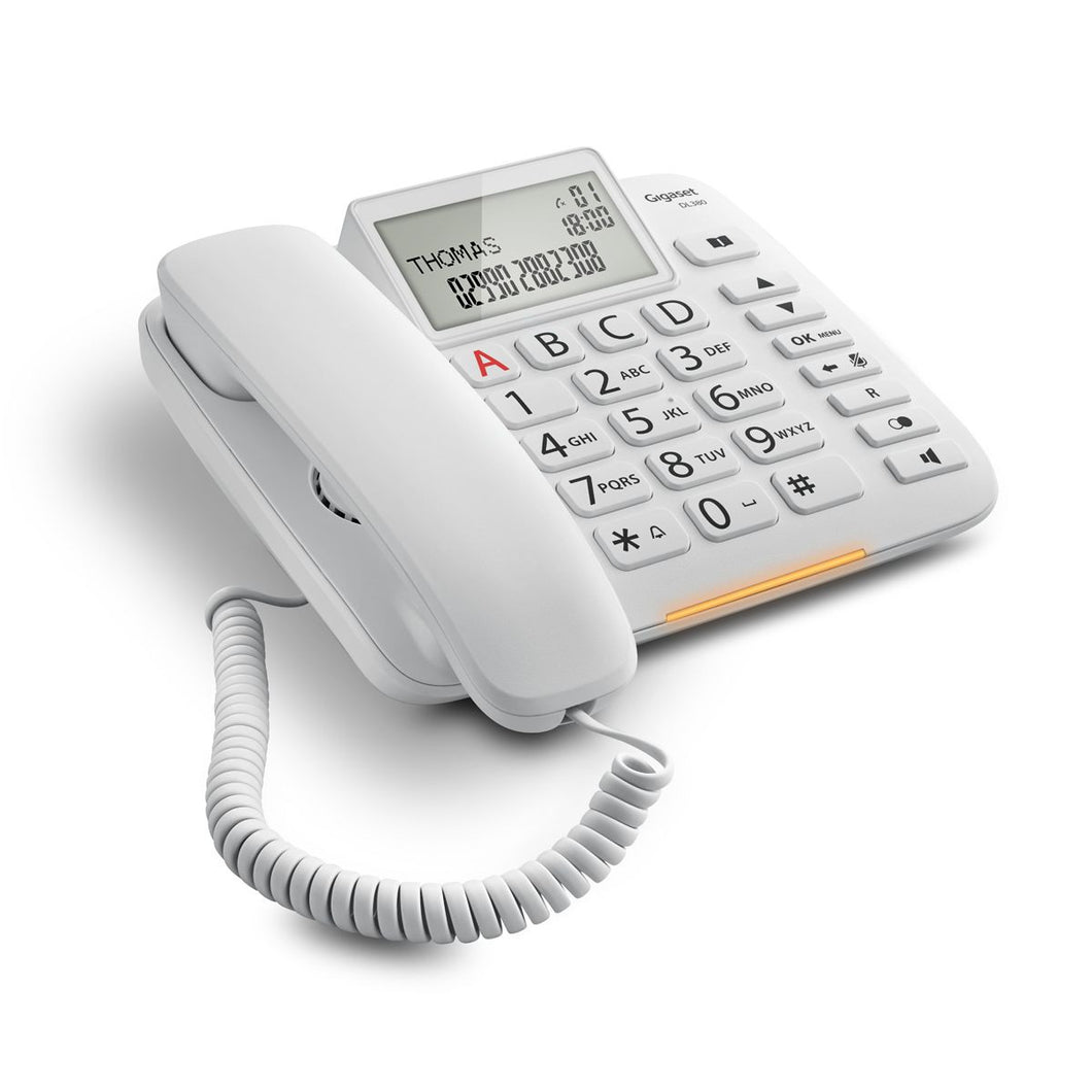 Gigaset Dl380 (Bianco) - Telefono Corded - Display - Vivavoce - Tasti Grandi