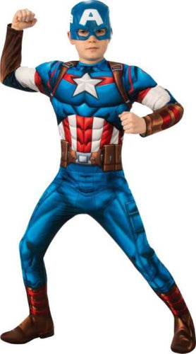 Costume Captain America Con Muscoli Taglia 7-8 Anni H 128 Cm 640833