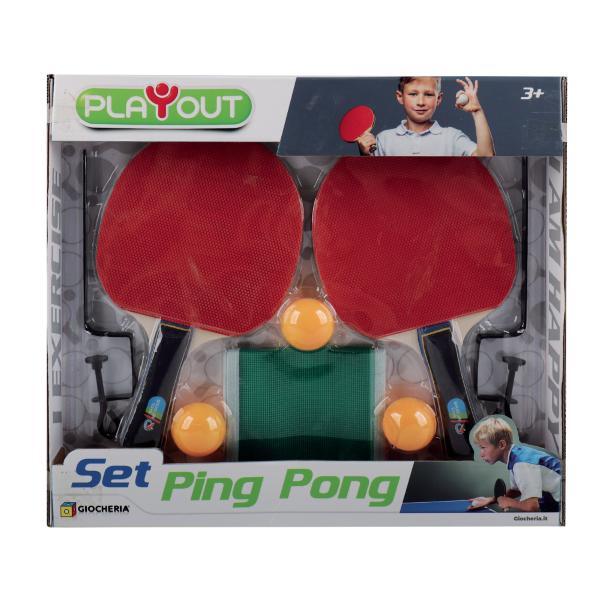 PLAY OUT - SET PING PONG 2 RACCHETTE RETE E 3 PALLINE