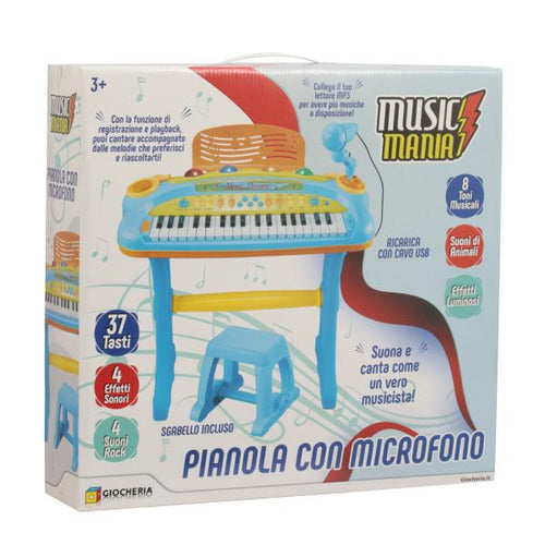 MUSIC MANIA - PIANOLA CON SGABELLO E MICROFONO