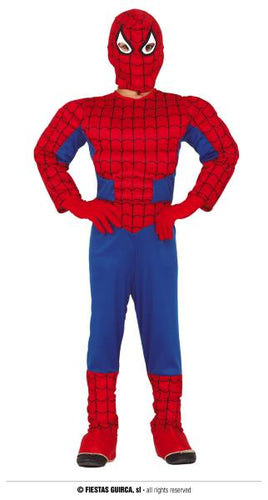 Costume Supereroe Muscoloso Spiderman Taglia 3-4 Anni