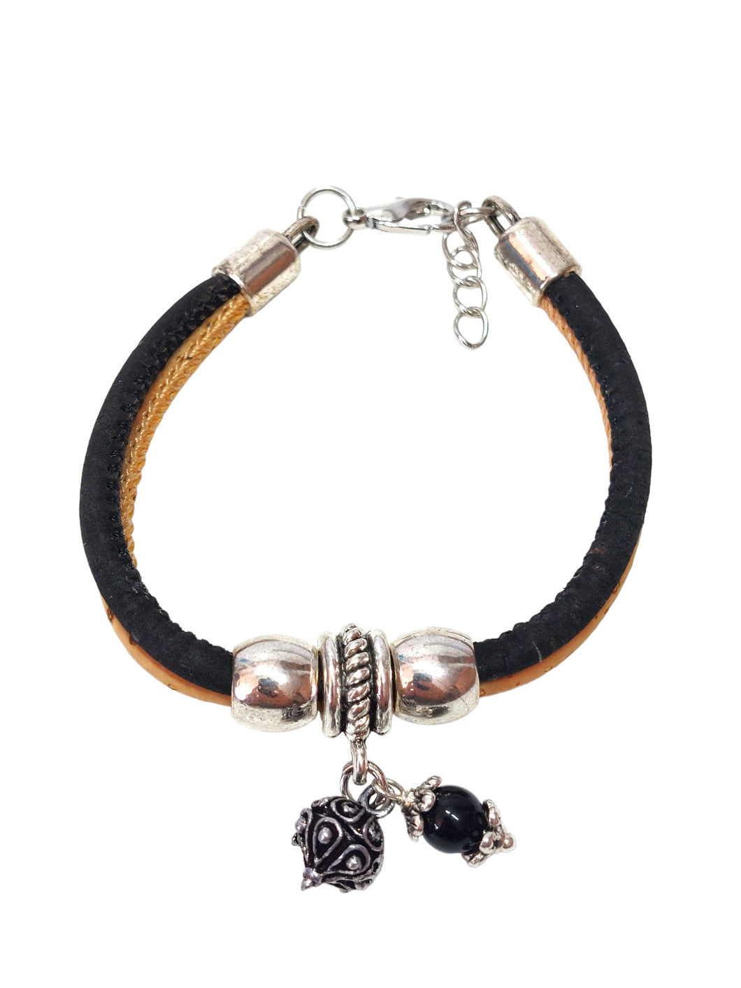 Braccialetto da donna in sughero naturale con Su Coccu e Bottone Sardo AMULETO/PORTAFORTUNA, bracciale vegano, braccialetti donna fatto a mano in Italia