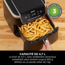 Carica l&#39;immagine nel visualizzatore di Gallery, Ninja PRO 4.7L Friggitrice ad Aria 4 in 1, Cassetto Singolo, Frittura ad Aria, Cottura Arrosto, Riscaldamento, Essiccazione, Componenti Antiaderenti Lavabili in Lavastoviglie, Nero
